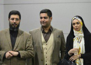 آزاده نامداری و همسرش سجاد عبادی در کنار محمدعلی آهنگران