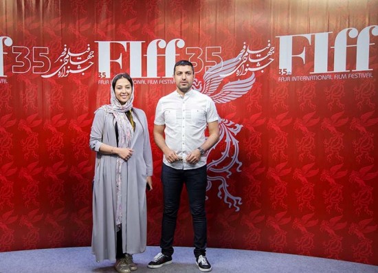 اشکان خطیبی و همسرش در جشنواره جهانی فجر