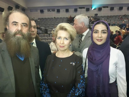 امیرحسین شریفی و سارا صوفیانی در کنار «سوتلانا مدودف» همسر نخست وزیر روسیه