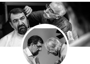 عبدالله اسکندری در حال گریم محسن رضایی/تصاویر امسال منتشر شده ولی طبق گفته عکاس، مربوط به امسال نیست