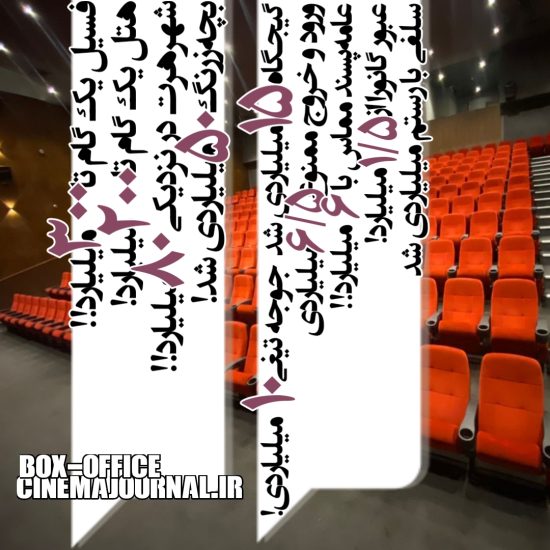 آمار فروش سینماهای ایران تا اول دی ۱۴۰۲