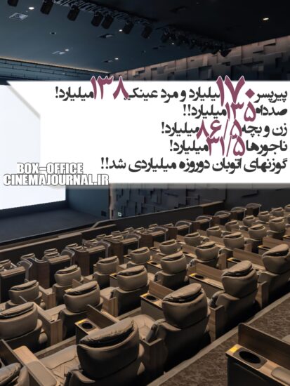 آمار فروش سینماهای ایران تا ۲۸ شهریور ۱۴۰۴