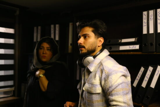 سعید جلیلی و پریچهر قنبری در پشت صحنه فیلم تقاطع نهایی شب